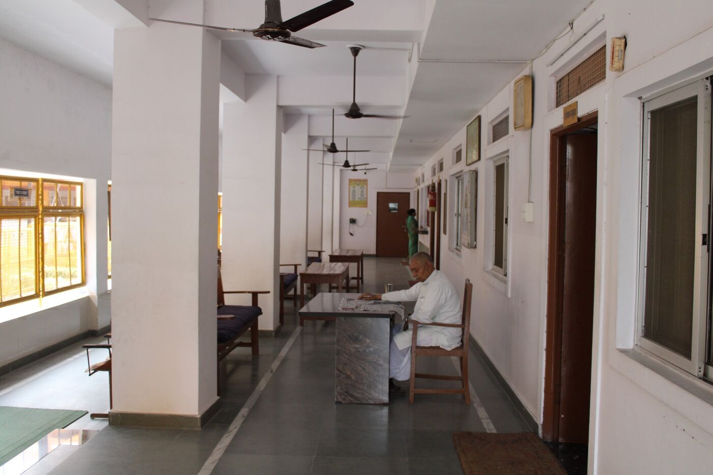 Verandah outside the offices with seating for visitors